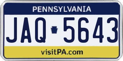 PA license plate JAQ5643