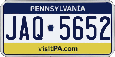 PA license plate JAQ5652