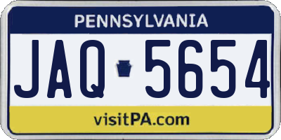 PA license plate JAQ5654