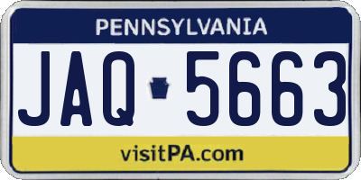 PA license plate JAQ5663