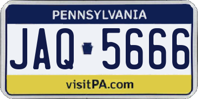 PA license plate JAQ5666