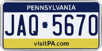 PA license plate JAQ5670