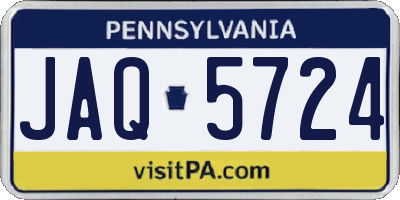 PA license plate JAQ5724