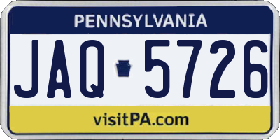 PA license plate JAQ5726