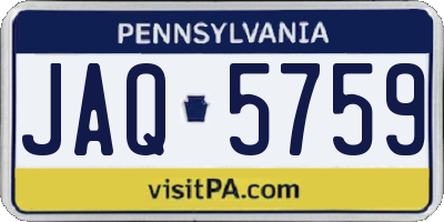 PA license plate JAQ5759