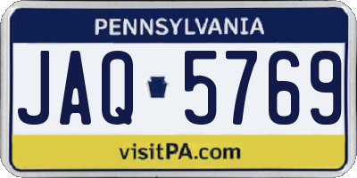 PA license plate JAQ5769