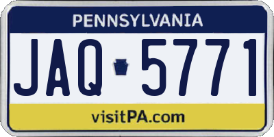 PA license plate JAQ5771