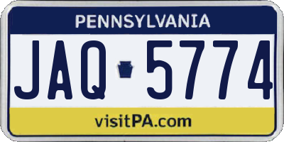 PA license plate JAQ5774