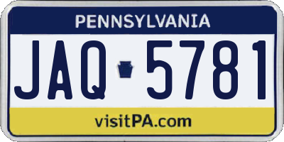 PA license plate JAQ5781