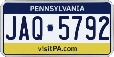 PA license plate JAQ5792