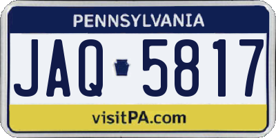 PA license plate JAQ5817