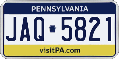 PA license plate JAQ5821