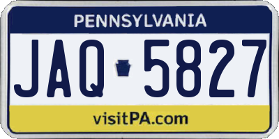 PA license plate JAQ5827