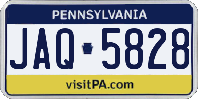PA license plate JAQ5828