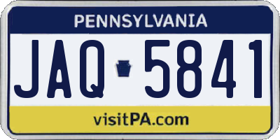 PA license plate JAQ5841