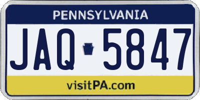 PA license plate JAQ5847