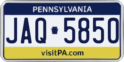 PA license plate JAQ5850