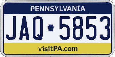PA license plate JAQ5853