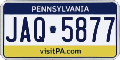 PA license plate JAQ5877