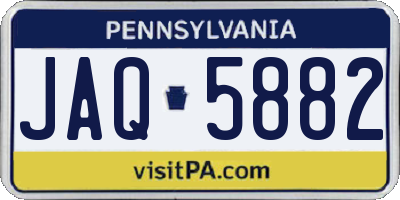 PA license plate JAQ5882