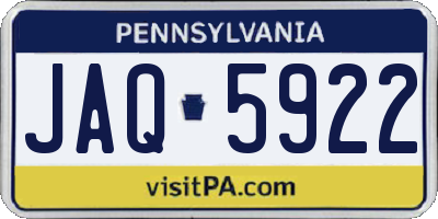 PA license plate JAQ5922