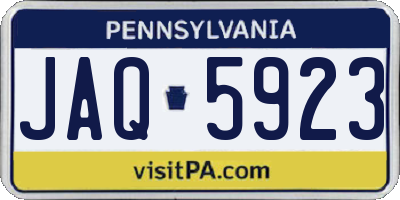 PA license plate JAQ5923