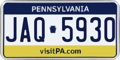 PA license plate JAQ5930