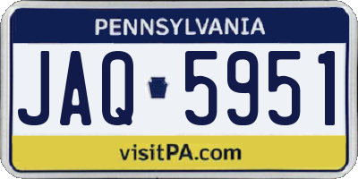 PA license plate JAQ5951