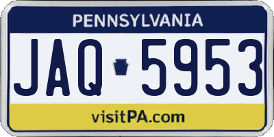 PA license plate JAQ5953