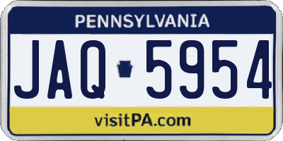PA license plate JAQ5954