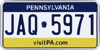PA license plate JAQ5971