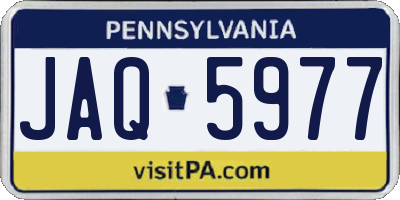 PA license plate JAQ5977