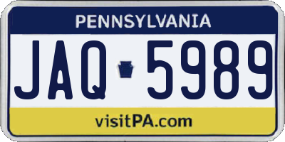 PA license plate JAQ5989