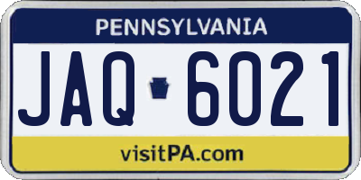PA license plate JAQ6021