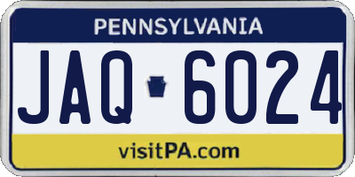 PA license plate JAQ6024