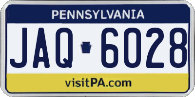 PA license plate JAQ6028