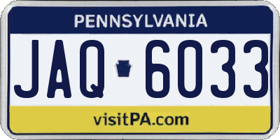 PA license plate JAQ6033