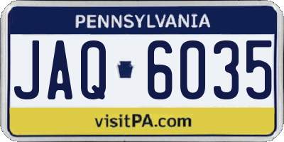 PA license plate JAQ6035