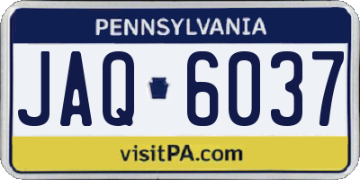 PA license plate JAQ6037