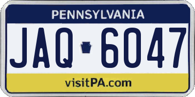 PA license plate JAQ6047