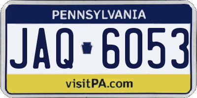 PA license plate JAQ6053