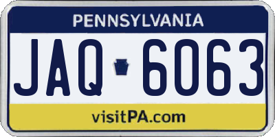 PA license plate JAQ6063