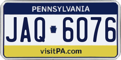 PA license plate JAQ6076
