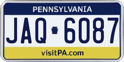 PA license plate JAQ6087