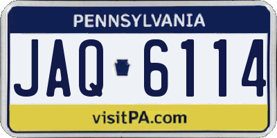 PA license plate JAQ6114
