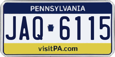 PA license plate JAQ6115