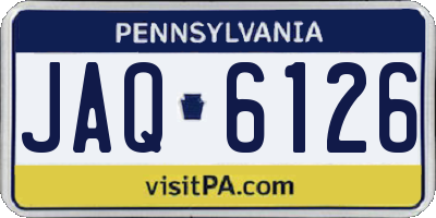 PA license plate JAQ6126