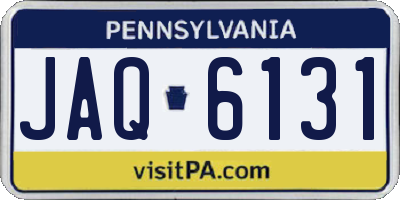 PA license plate JAQ6131