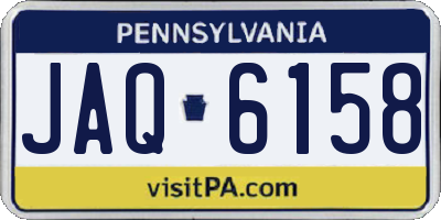 PA license plate JAQ6158