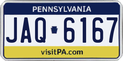 PA license plate JAQ6167